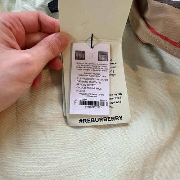 Burberry Classic Stripe Drawstring Storage Pouch Bag - Picture 5 of 7